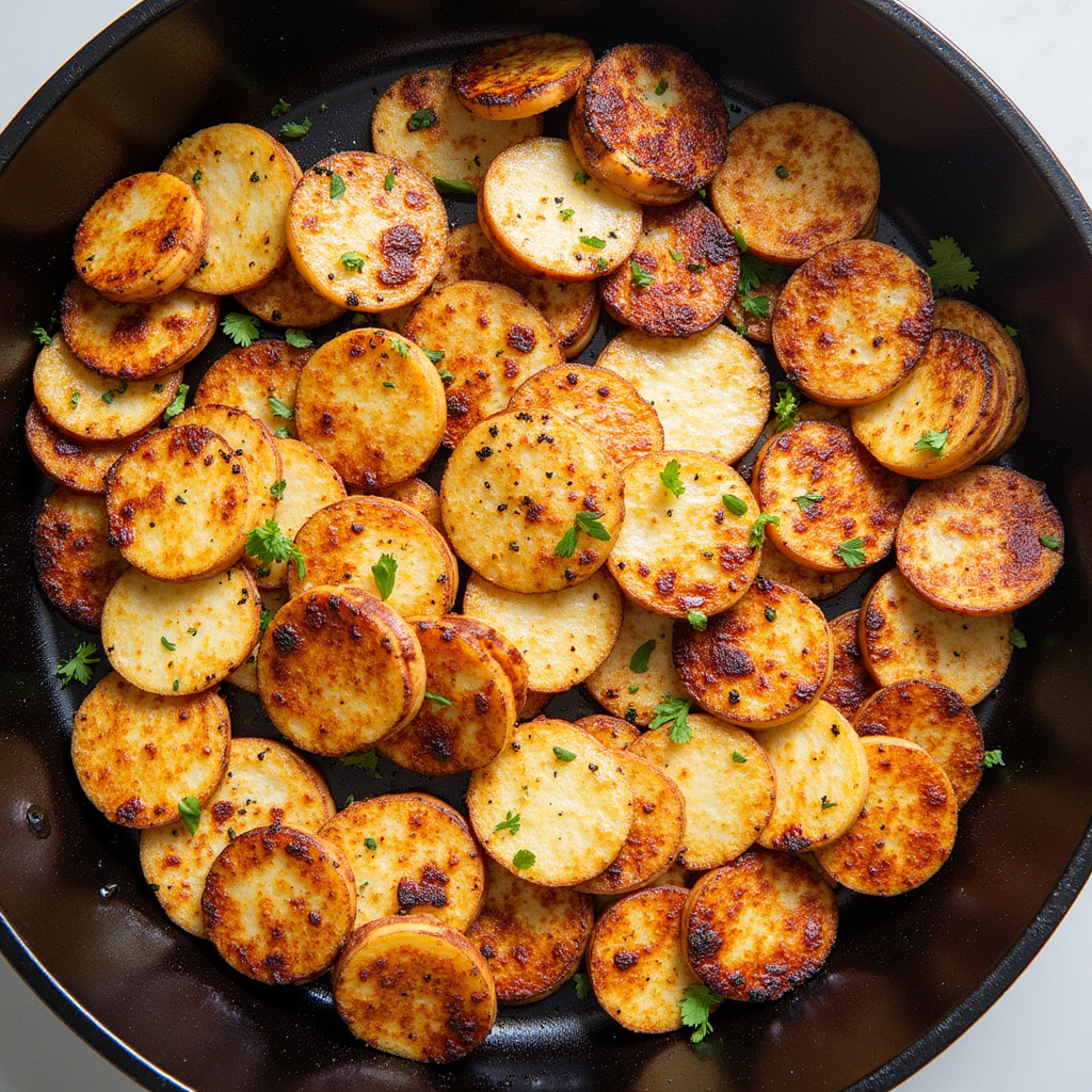 Perfectly golden slices with a fluffy interior and bursts of fresh herb flavor.