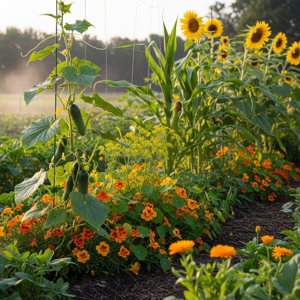 Boost cucumber growth and resilience with smart companion planting: discover 17 allies that enhance yields, deter pests, and maximize garden space.