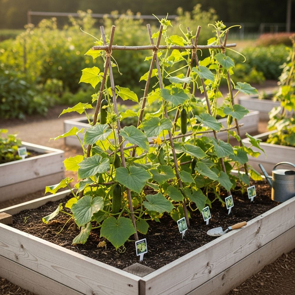 Discover expert strategies for maximizing cucumber yields and health in raised garden beds, from soil prep to trellising.
