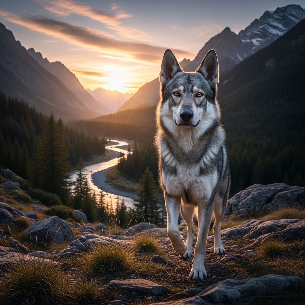 This wolfdog’s wild ancestry calls for confident handling and daily, vigorous activity.