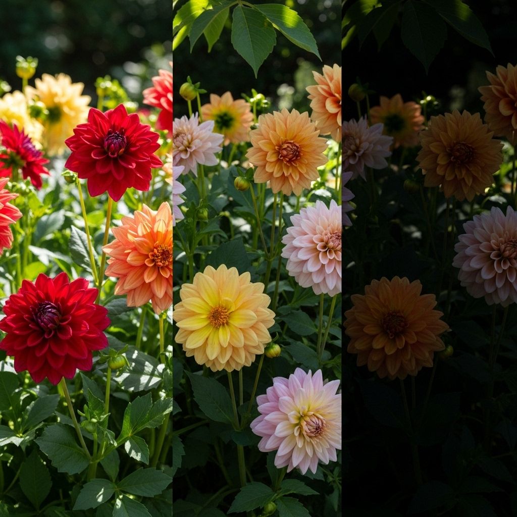 Balanced light exposure strengthens dahlia stems and enhances bloom vibrancy.