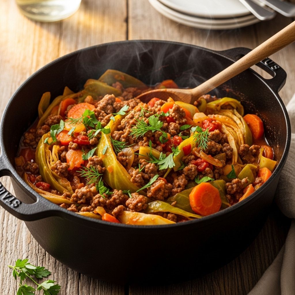 Ground Beef And Cabbage Recipe: Budget-Friendly One-Pot Dinner Transform simple ingredients into a flavor-packed comfort dish that's ready in minutes