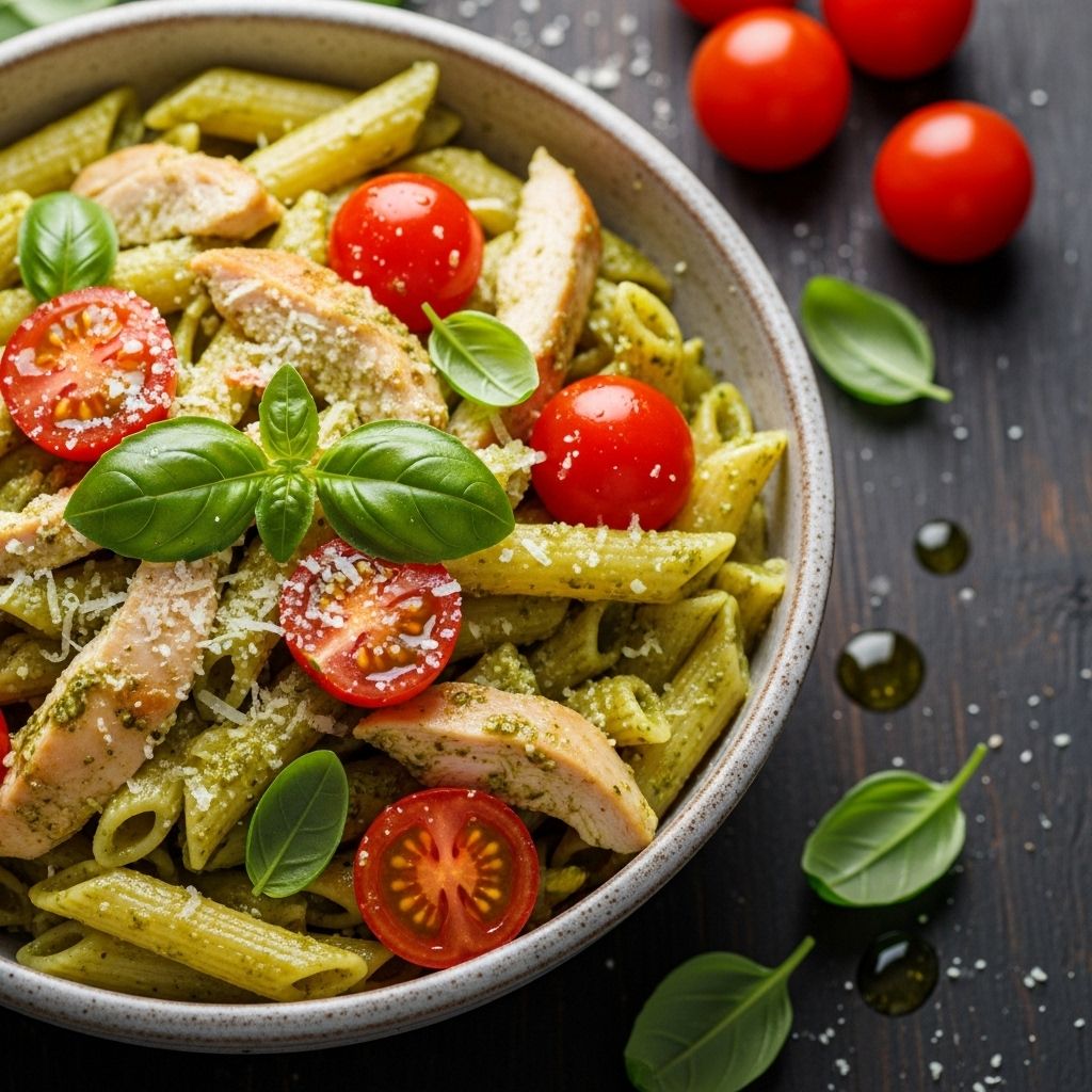 Transform your weeknight dinner routine with this quick, flavorful pesto pasta dish that's sure to impress