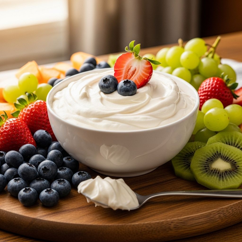 A light, fluffy, and irresistibly sweet dip that pairs perfectly with fresh fruit