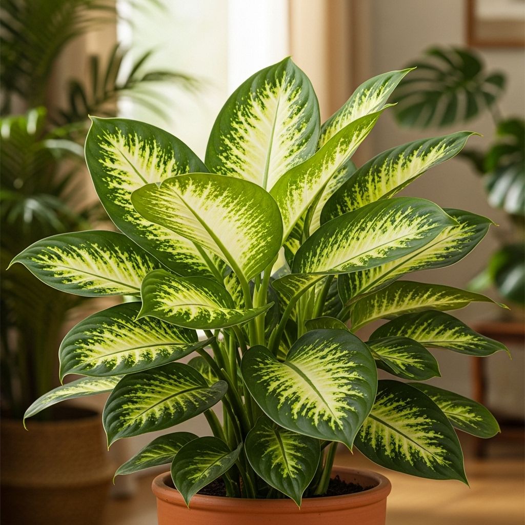 Everything you need to know to grow thriving Dieffenbachia (Dumb Cane) plants indoors, from light and water needs to troubleshooting common issues.