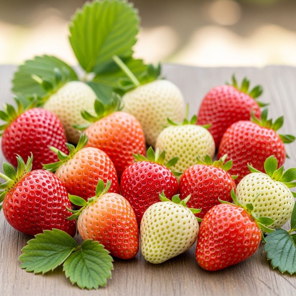 Discover fascinating strawberry varieties in white, pink, yellow, purple, and more for a truly unique home garden.