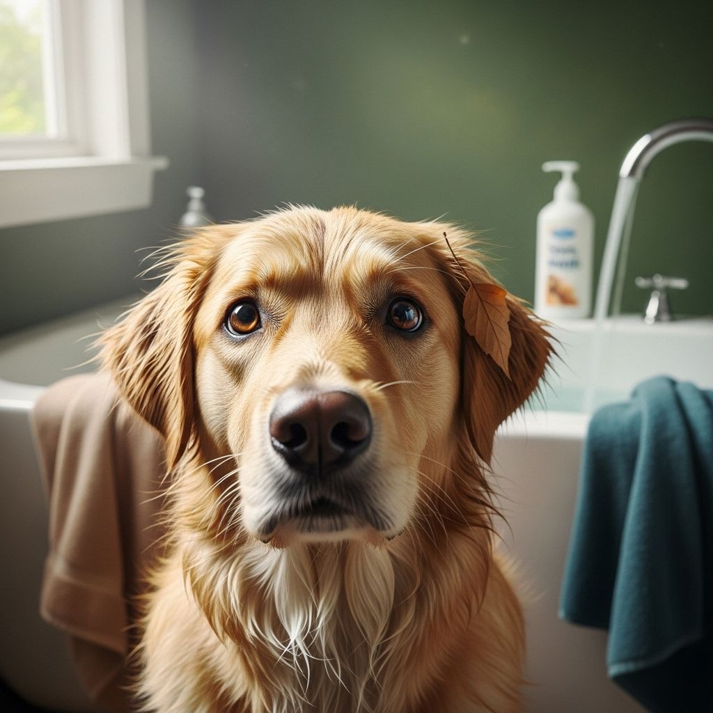 Home cleansing soothes skin, lifts lingering spray, and restores the pet’s fresh coat.