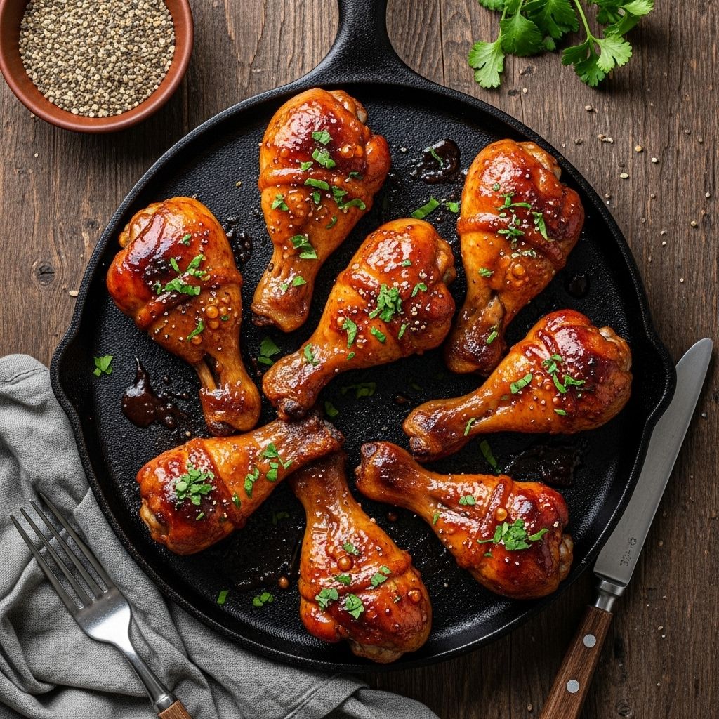 Delicious oven-baked drumsticks with perfect crispy skin and tangy barbecue flavor
