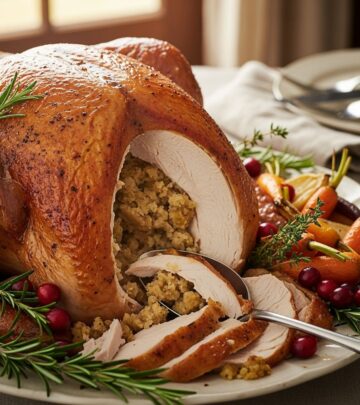 Master a classic roasted turkey with simple stuffing—perfect for first-time holiday cooks and family feasts.