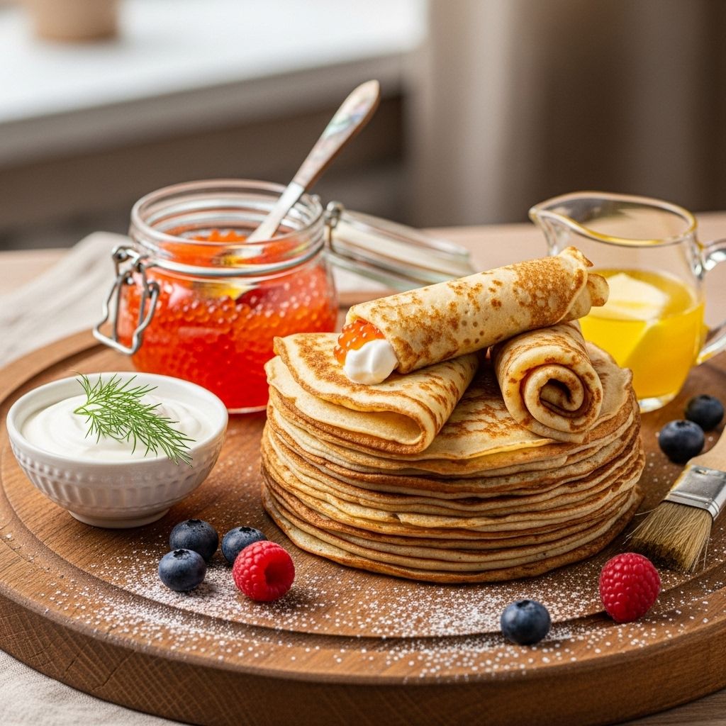 Discover how to make tender, traditional Russian blini at home—perfect for breakfast, brunch, or elegant gatherings.