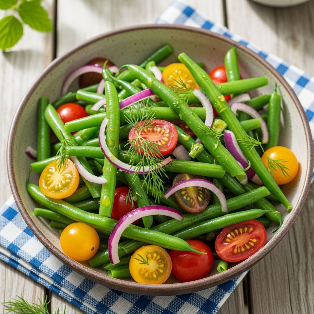 Bright veggies tossed in tangy vinaigrette create a vibrant side shining at gatherings.