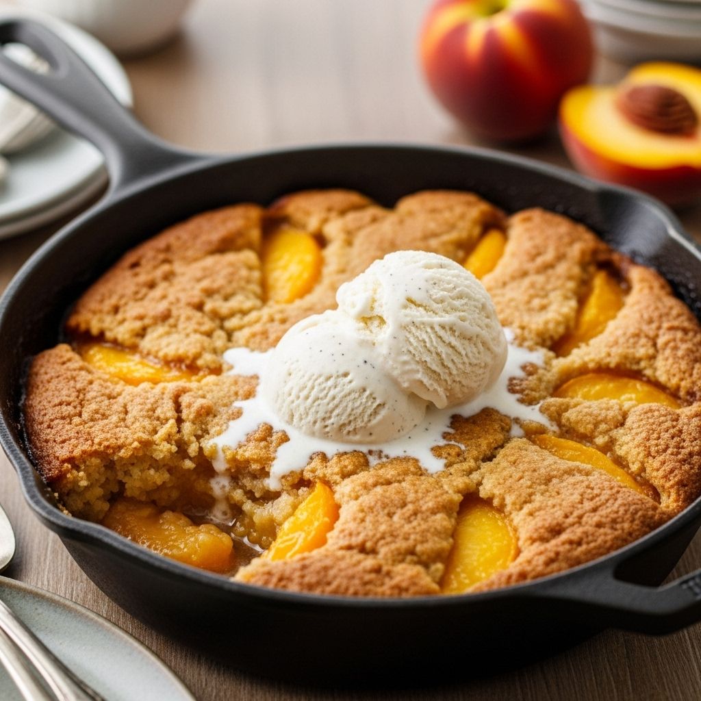 Transform simple pantry ingredients into a delicious summer dessert that tastes just like peach cobbler