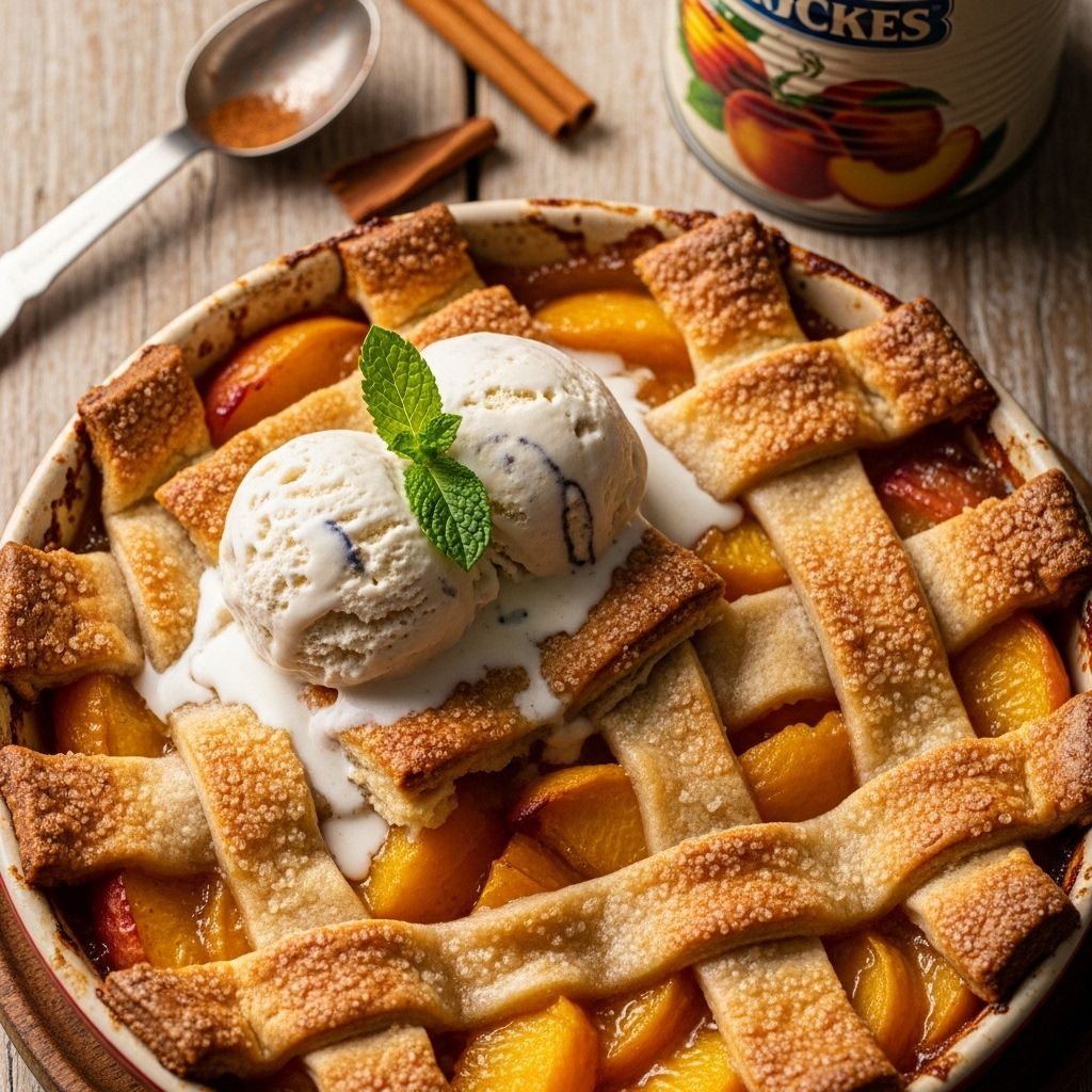 Deliciously simple, this easy peach cobbler with canned peaches brings classic comfort and flavor to your table in under an hour.