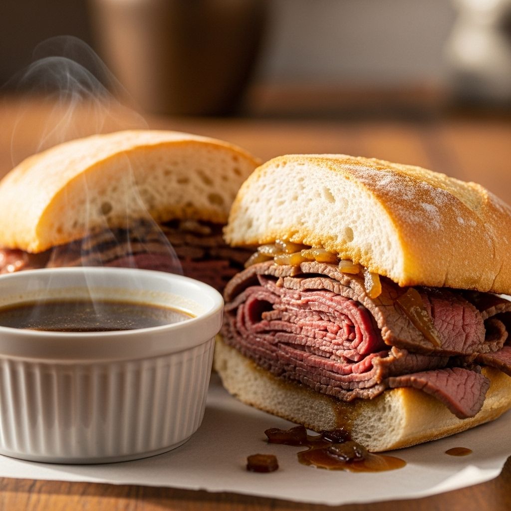 Discover how to make the best Slow Cooker French Dip—tender beef, savory broth, and irresistibly simple preparation for a family favorite meal.