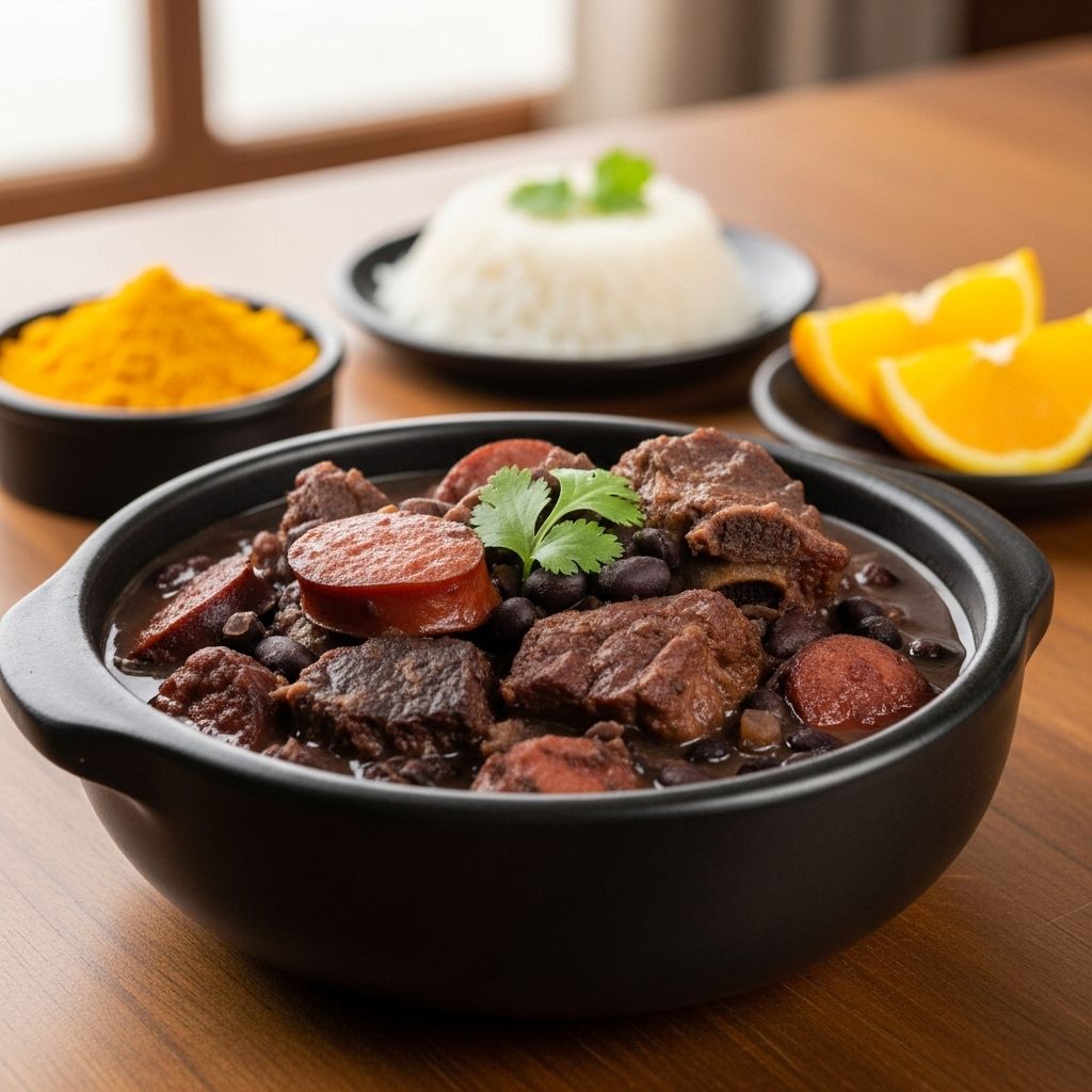 Discover the iconic flavors, history, and step-by-step preparation of Brazil's national dish, Feijoada, a rich, meaty black bean stew.