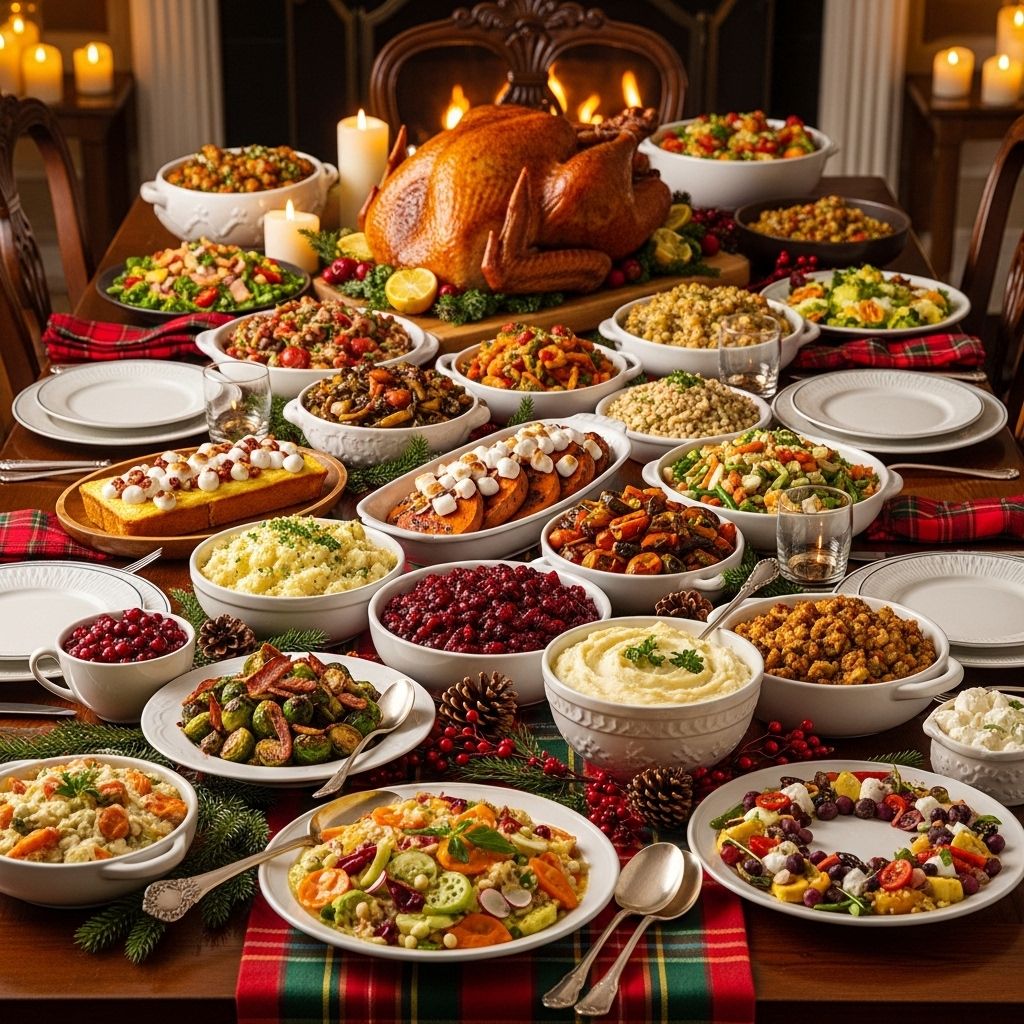 From creamy gratins to zesty salads, these offerings bring festive flair to every seasonal spread.