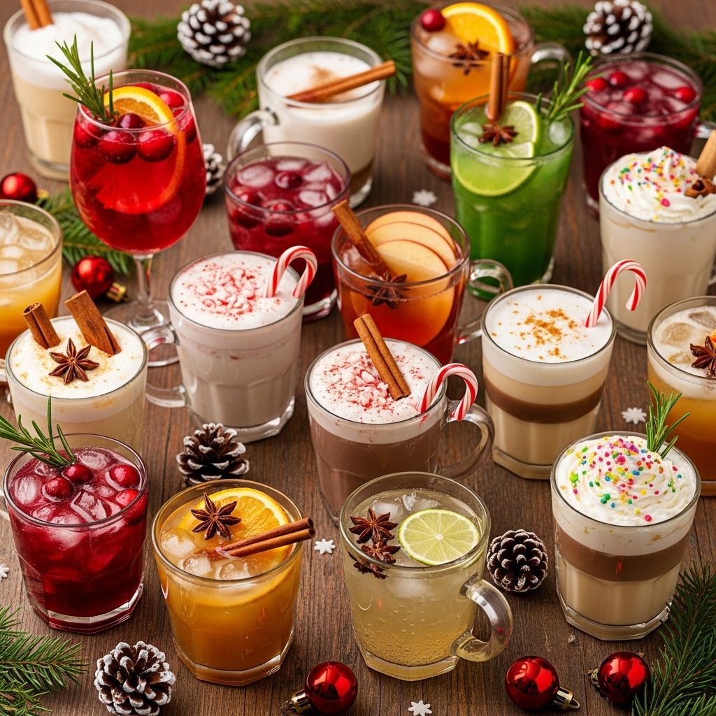 Warm mugs and fizzy concoctions blend to delight every palate with seasonal cheer.