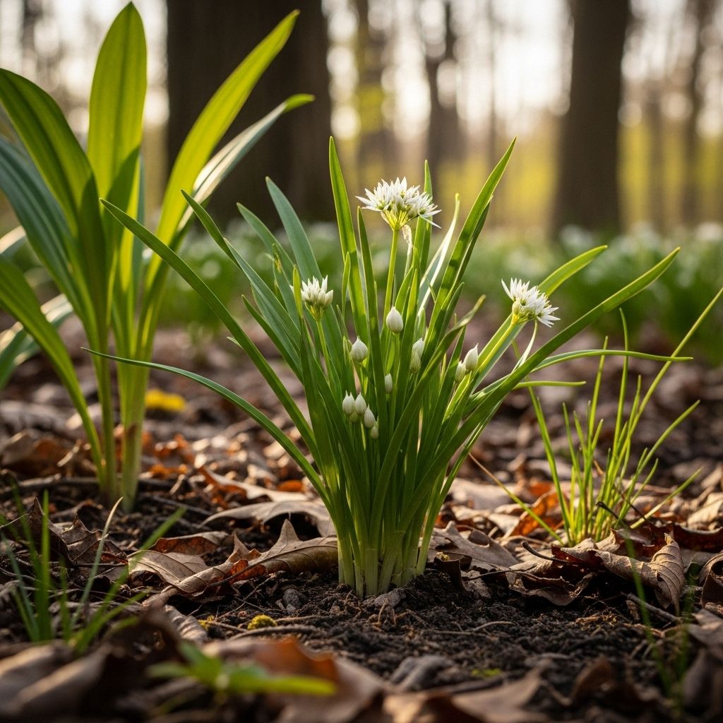 An abundant garden find with a pungent chive-like bite that elevates spring dishes.