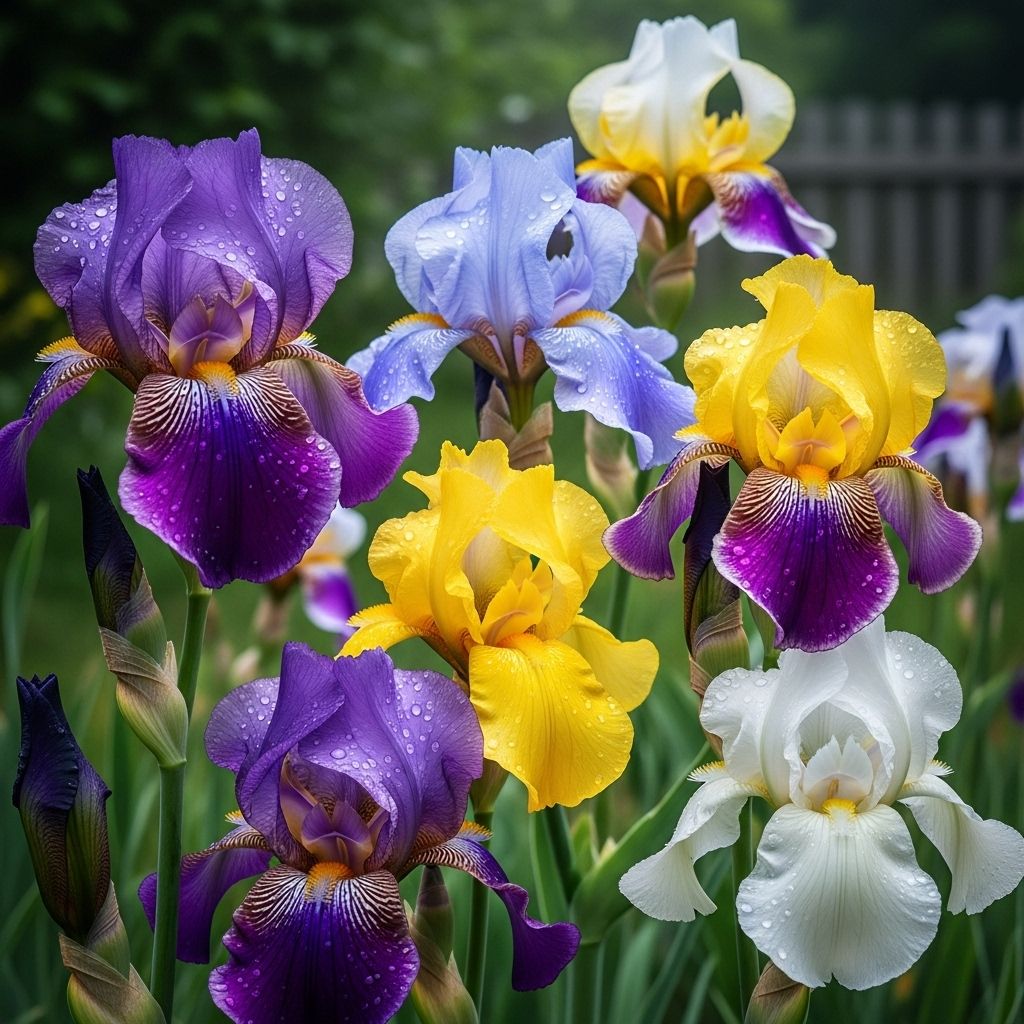 Vibrant iris varieties adapt to sun, shade, and water features for effortless landscape flair.