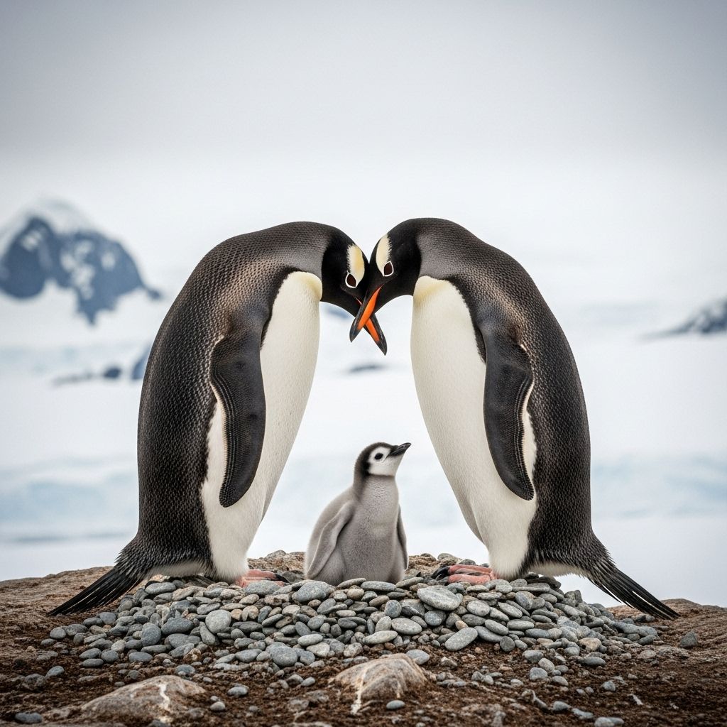 Unlikely avian parents show how cooperation and care transcend traditional family roles.