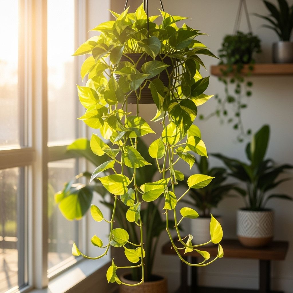 Unlock vibrant growth by mastering the perfect sunlight balance for your Golden Pothos indoors.