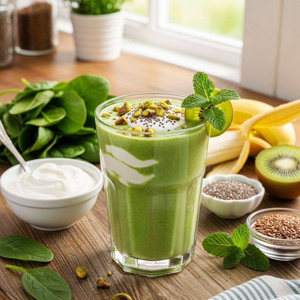 Blend your way to better health with this protein-packed, nutrient-dense Greek Yogurt Green Smoothie, perfect for any time of day.