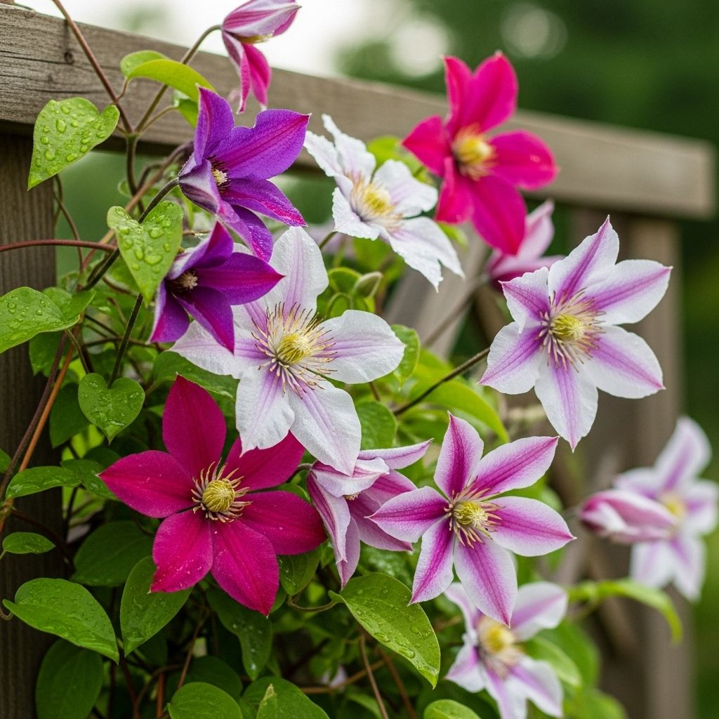 Transform your garden with the spectacular blooms of clematis, the versatile climbing perennial that delivers color and elegance