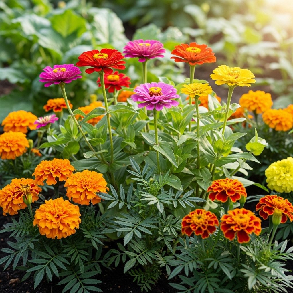 Unlock vibrant color and healthy gardens by pairing marigolds and zinnias—discover how to make this combo thrive all season.