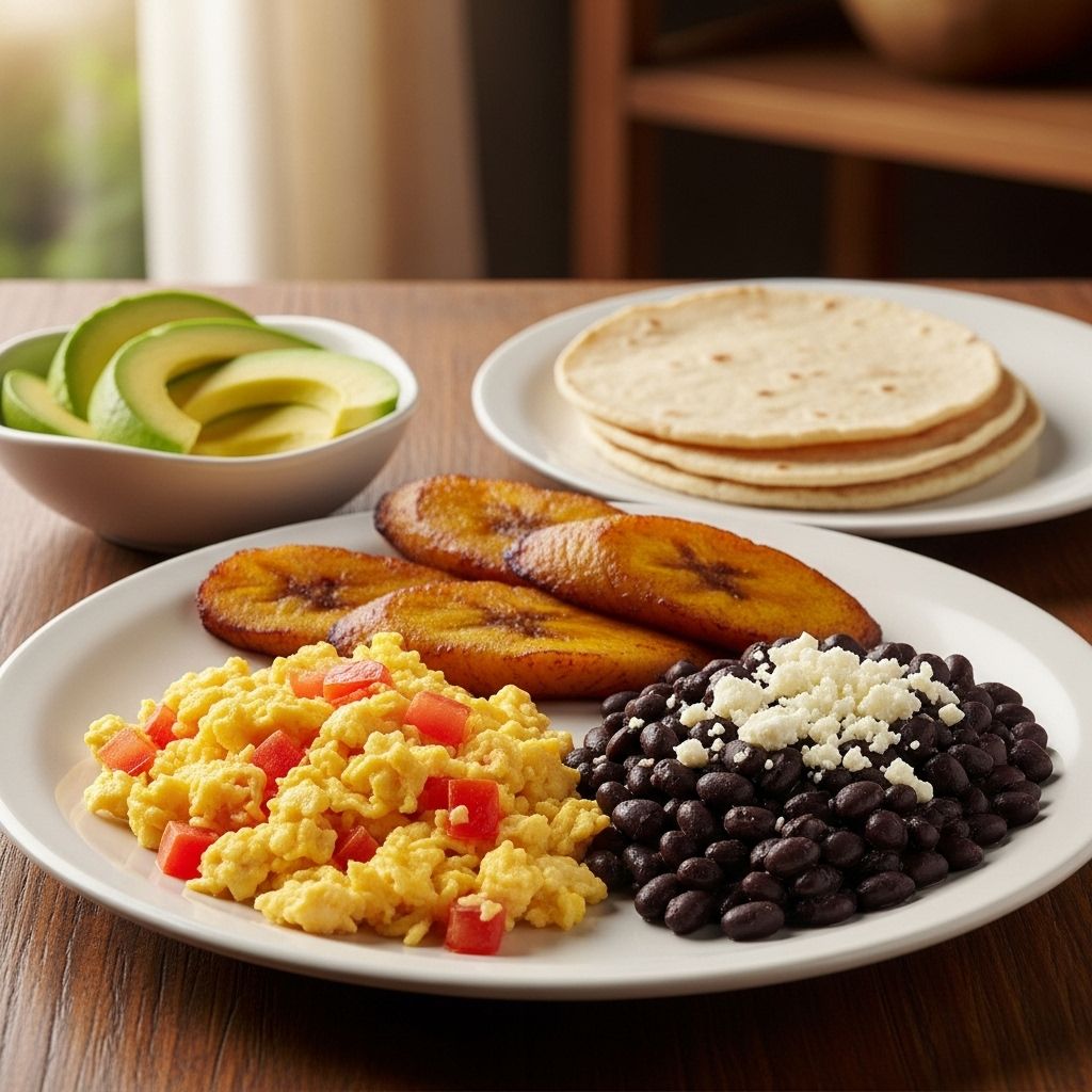 Experience the authentic flavors of Guatemala with this hearty and colorful breakfast feast