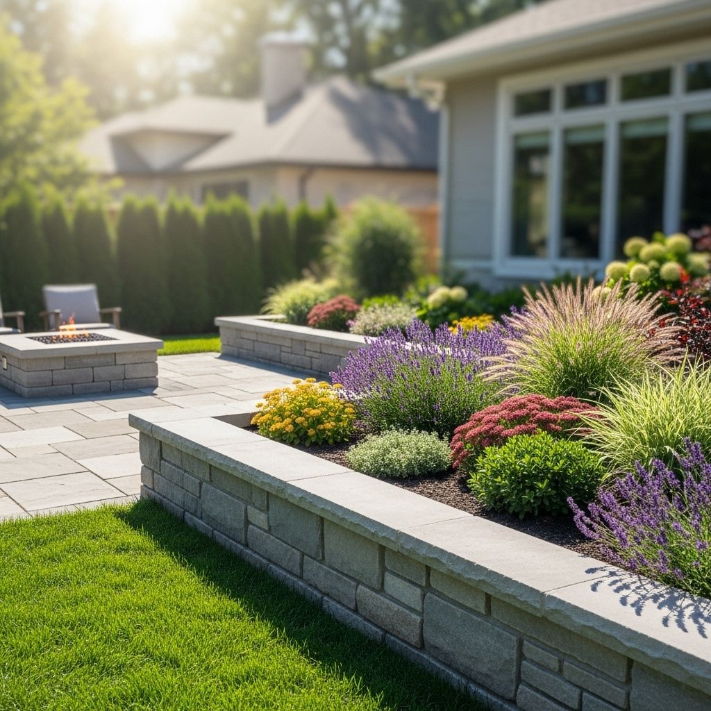 Create inviting outdoor zones with a half-height accent that doubles as stylish seating.
