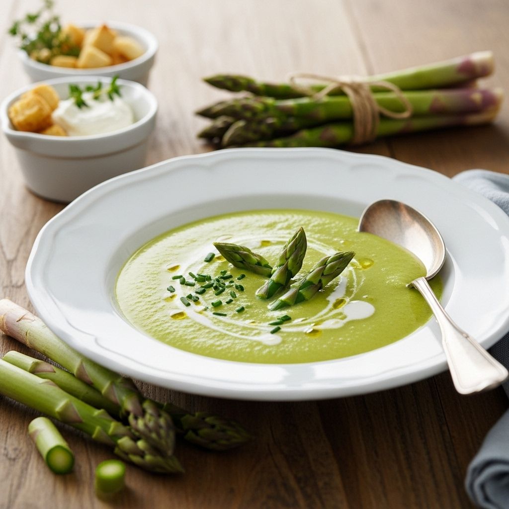 Transform fresh spring asparagus into a silky, luxurious soup that celebrates the season's finest produce