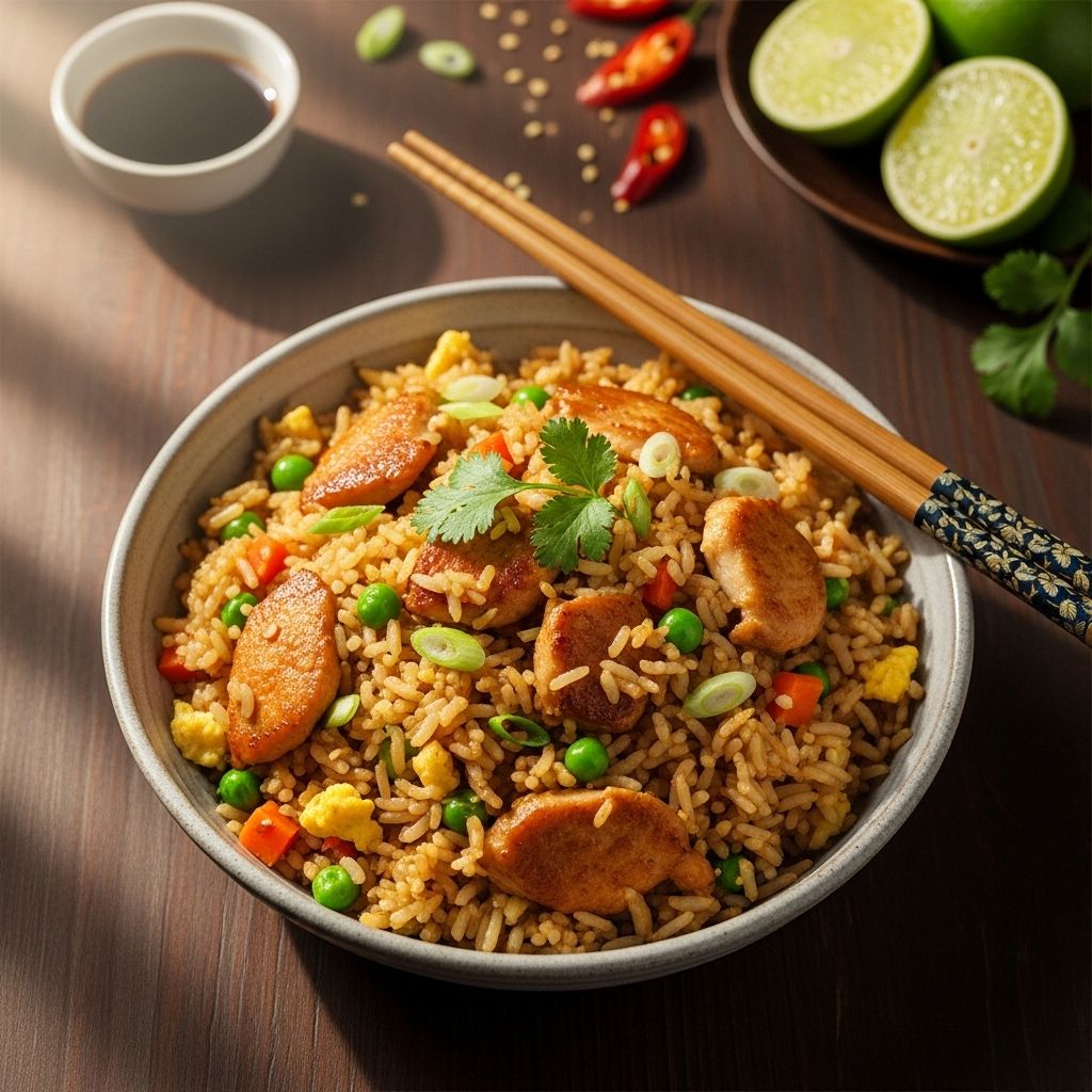 Master the art of creating restaurant-quality chicken fried rice in your own kitchen