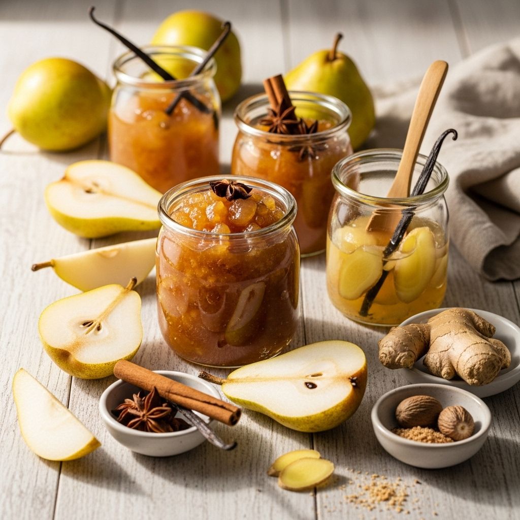 Pear Jam Recipe: 4 Flavor Variations & Step-By-Step Guide Turn ripe pears into a sweet, fragrant jam with this easy, spiced recipe that delivers classic flavor and preserves the harvest for months.
