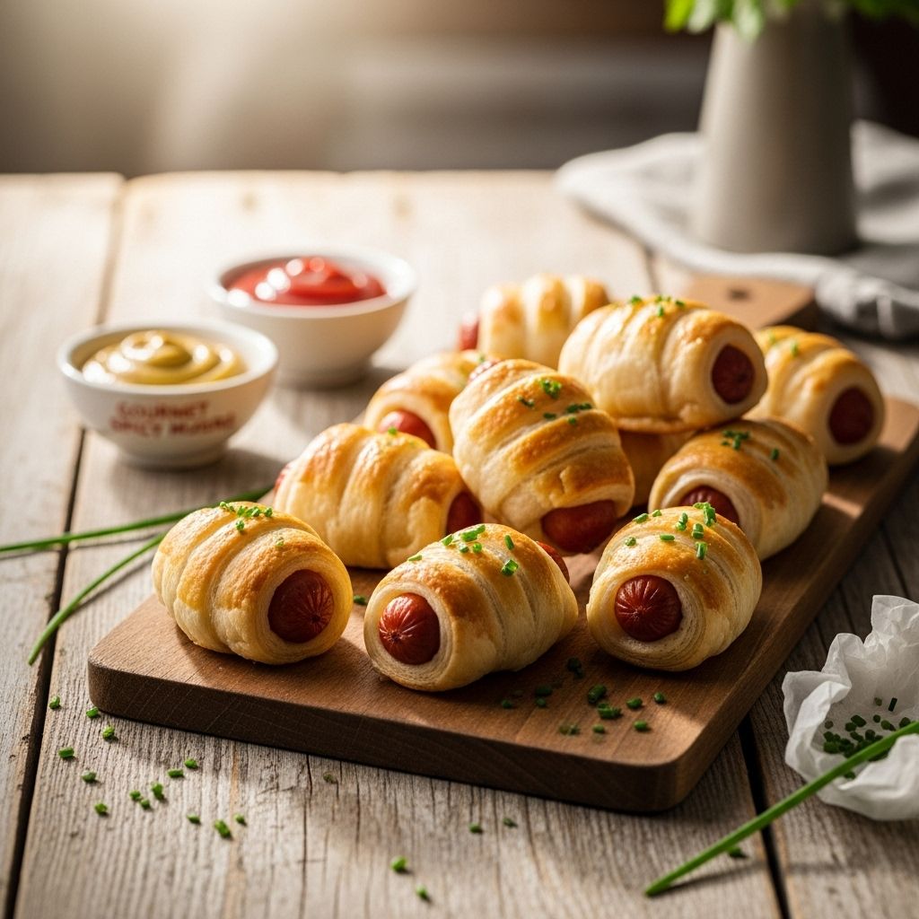 Flaky dough turns mini hot dogs into playful bites with endless flavor twists.