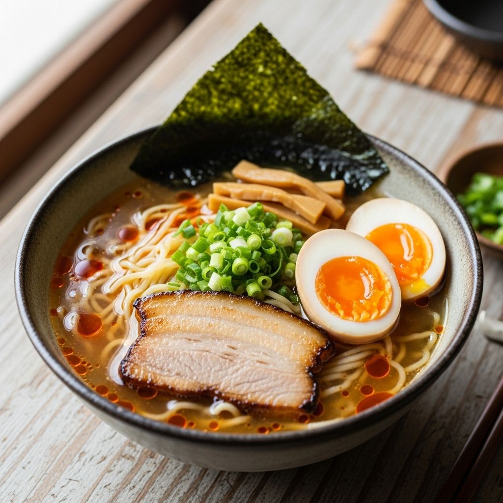 Layer umami-rich broth, seasoned tare, and springy noodles for a satisfying bowl.