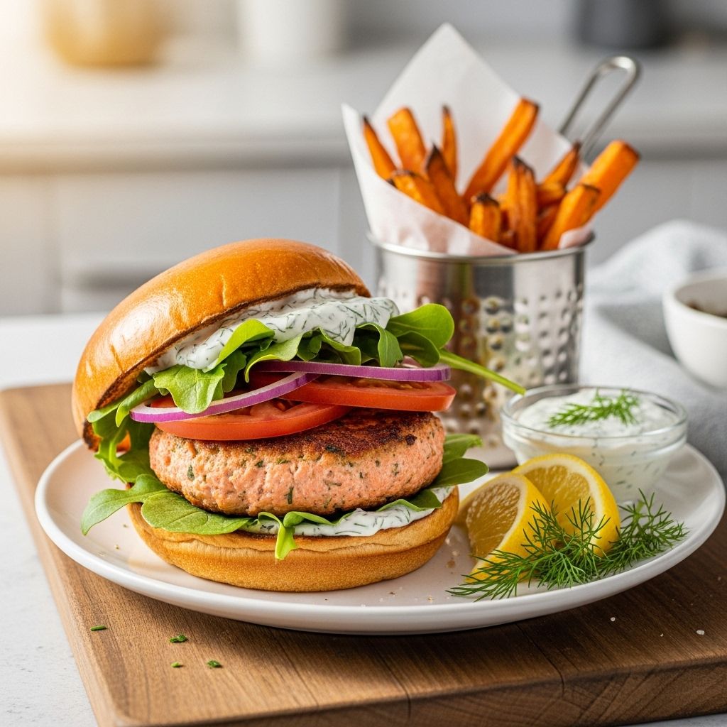 Ultimate Homemade Salmon Burgers: Recipe, Tips & Serving Ideas A lighter, protein-packed burger bursting with fresh herbs and versatile flavors.