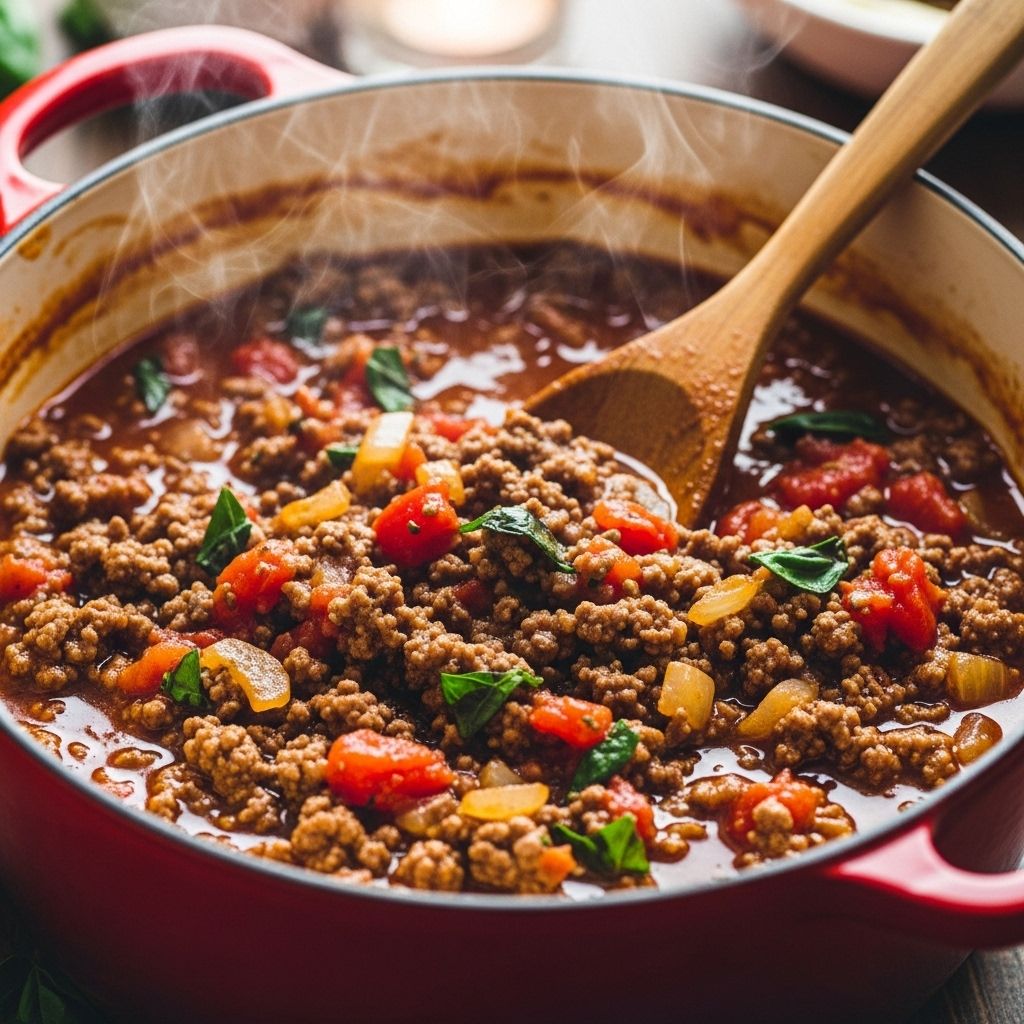 Spaghetti Sauce With Ground Beef: 5-Step Homemade Family Recipe Rich, flavorful blend crafted with fresh ingredients to elevate your pasta nights.