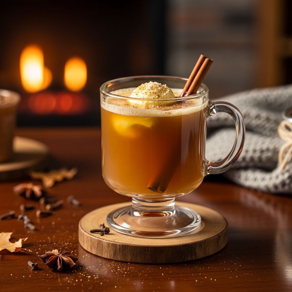 A warm mug of spiced butter and rum brings cozy nostalgia to winter evenings.