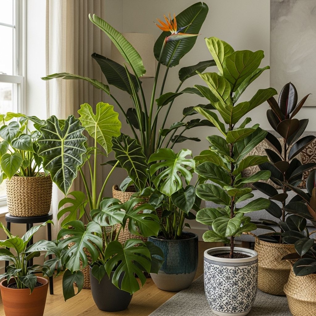 Bring drama to your décor with these statement-making houseplants known for their lush, oversized foliage and vibrant style.