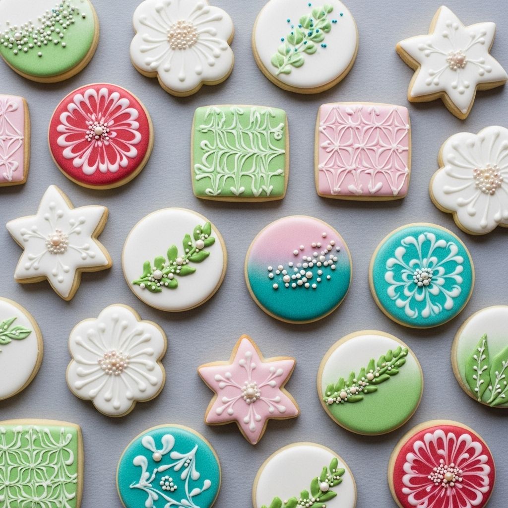 Flawless icing consistencies and precise piping elevate simple treats into artistic delights.