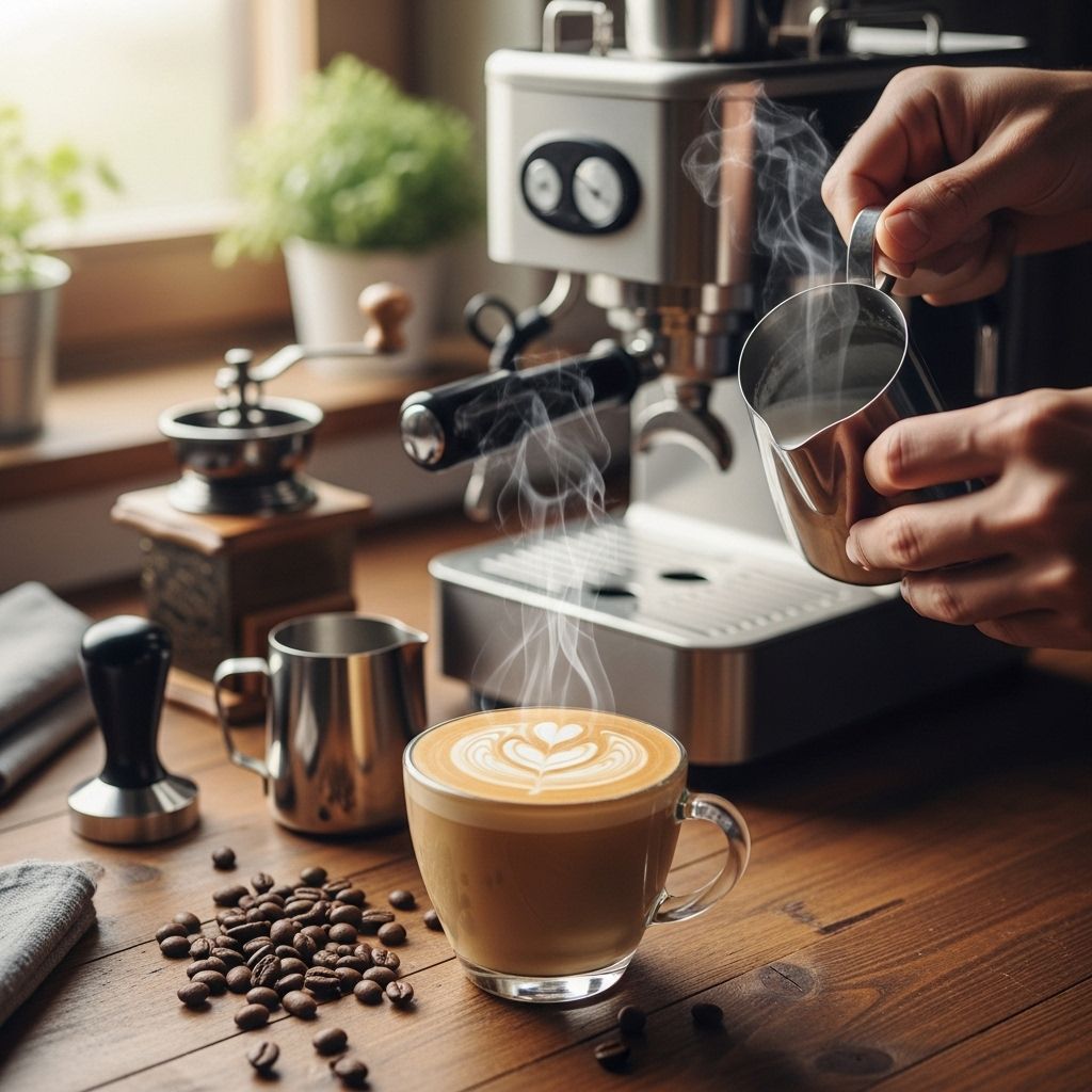Master the art of brewing a smooth, creamy café latte in your own kitchen with simple ingredients and easy steps.