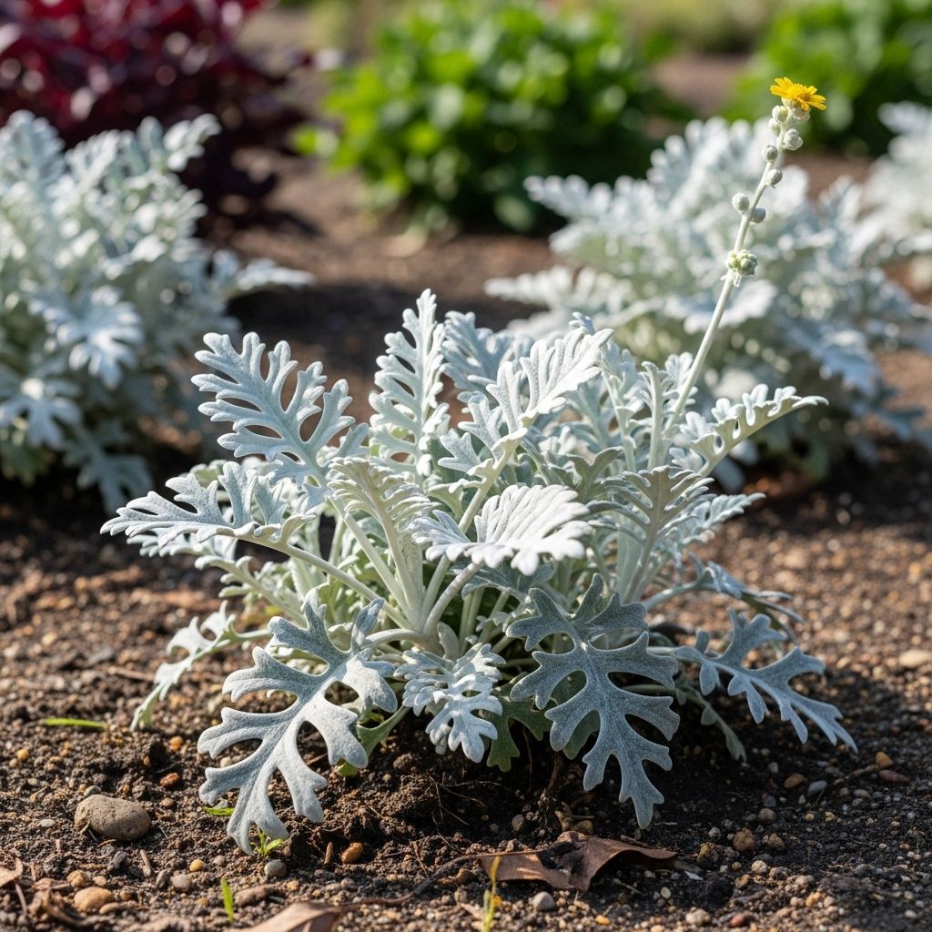 Silvery leaves add subtle contrast while thriving in drought and deterring garden pests.