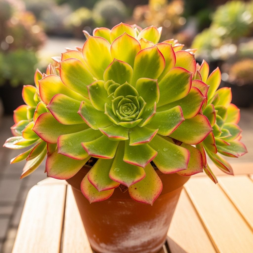 Proper light, soil, and watering bring out the tricolor vibrancy of this succulent.