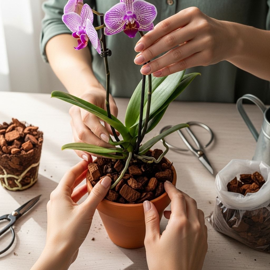 Fresh potting mix and root care lay the foundation for stronger, more vibrant blooms.