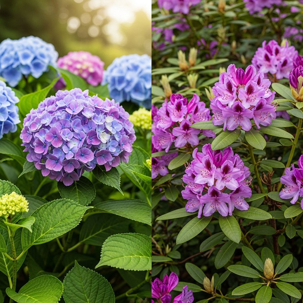 Uncover the key differences, similarities, and best uses of hydrangeas and rhododendrons for your landscape.
