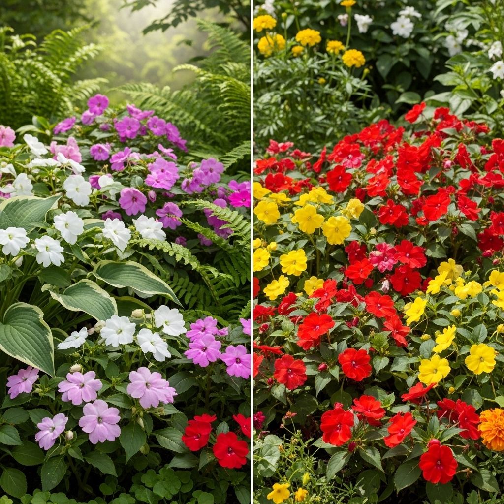 Explore colors, growth habits, and unique features of 37 diverse impatiens varieties for every shade or sun garden.