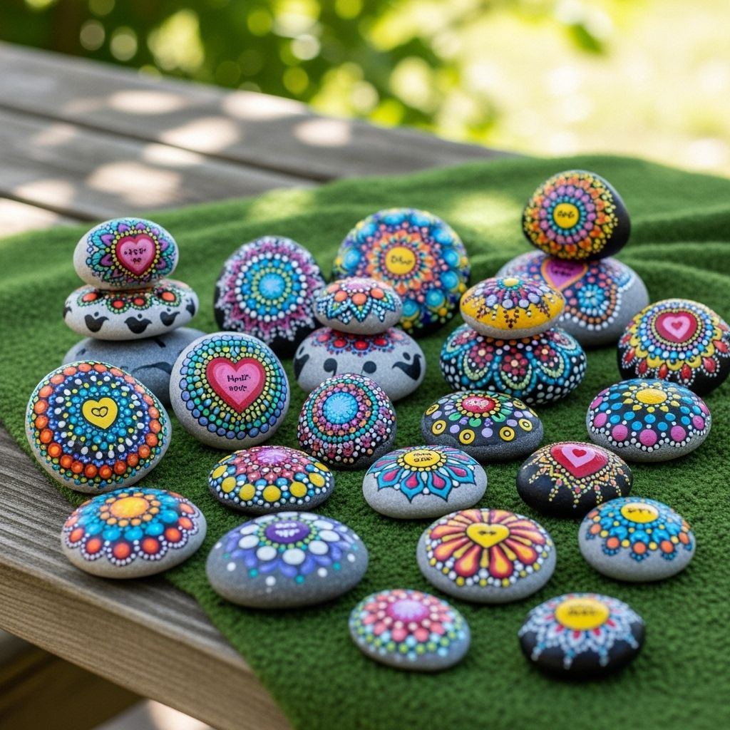 Share creativity and compassion through hand-painted stones that uplift every passerby.