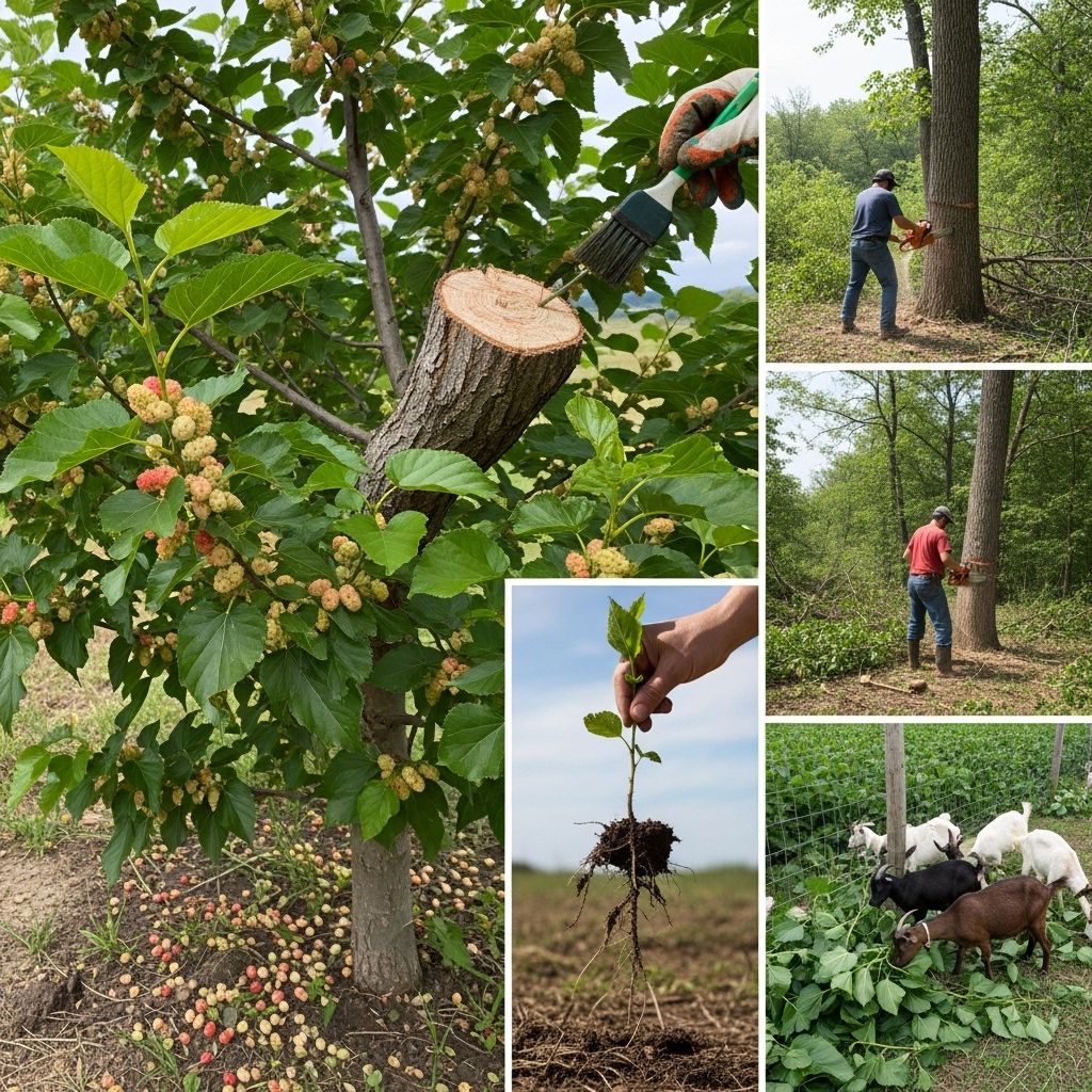 A comprehensive guide to identifying, managing, and understanding the ecological impacts of the invasive white mulberry tree in North America.