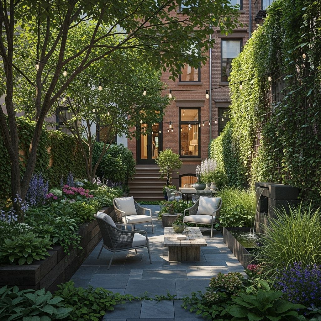Strategic design and plant choices make overlooked city yards lush, versatile retreats.