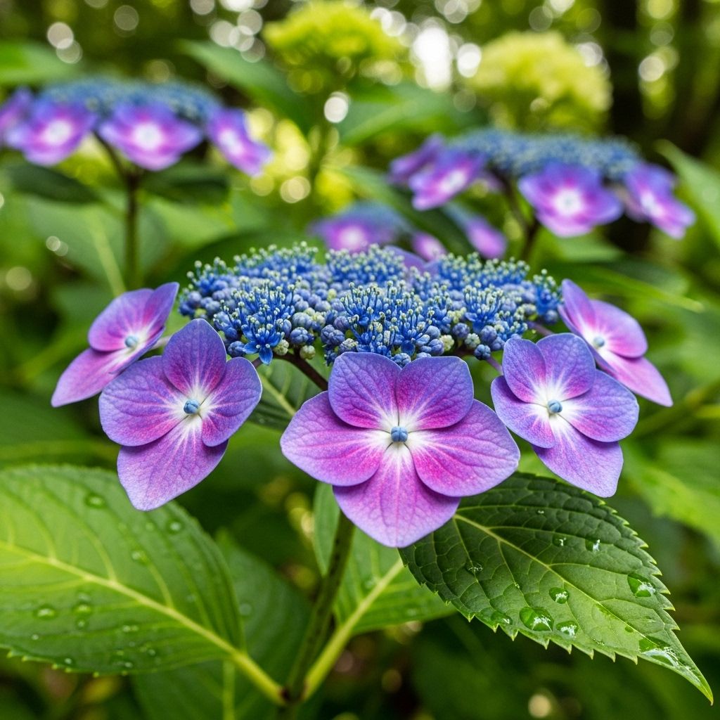Enhance shaded gardens with delicate blooms that transform hues according to soil pH.